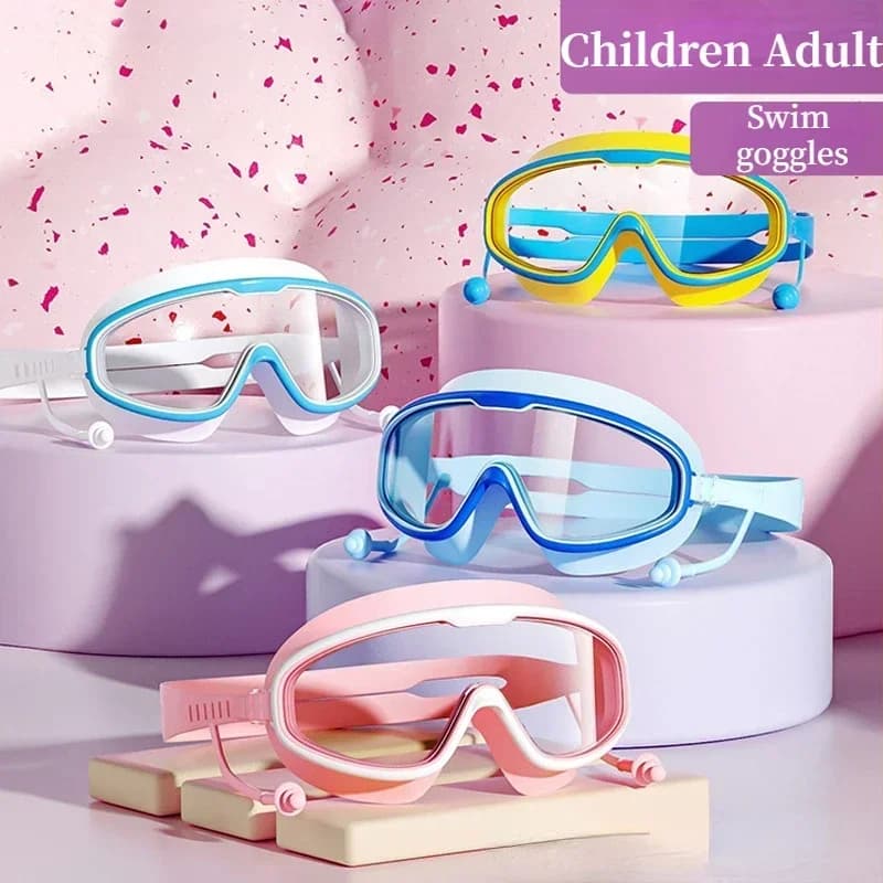 Lunettes natation grand cadre 2024 adultes enfants anti-buée HD étanches équipement piscine