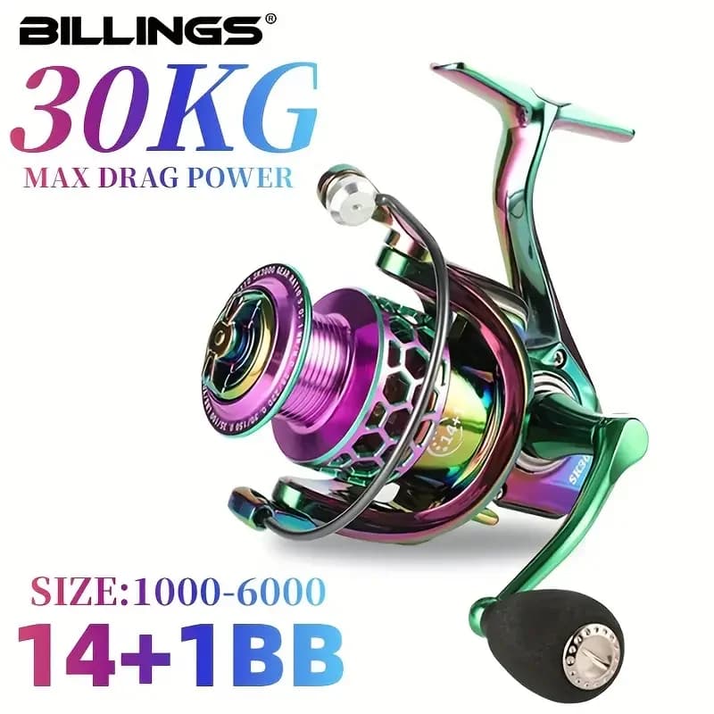 BILLINGS SK 1000-6000 Series, 5.0:1/4.7:1 Gear Ratio, 22LB Max Drag, CNC Metal R