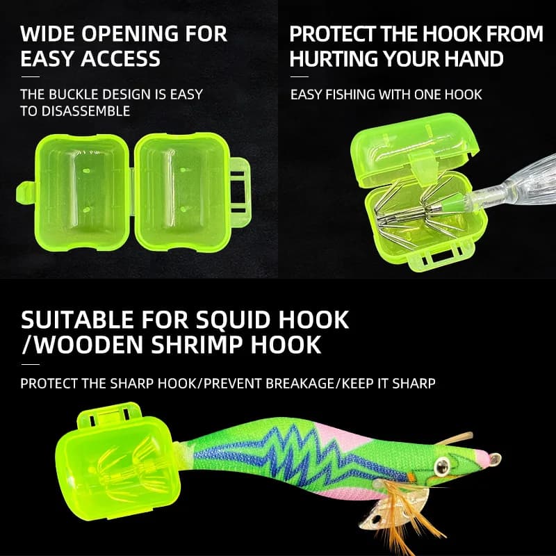 Protecteurs hameçons calmar 50 pièces ShareShark étui parapluie crevettes pêche leurres