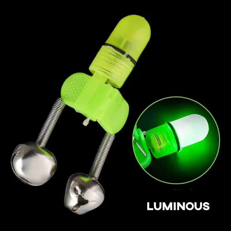 6 Cloches Luminiscentes Pêche Nuit Double Anneau Alarme Morsure Poissons Accessoires Spéciaux