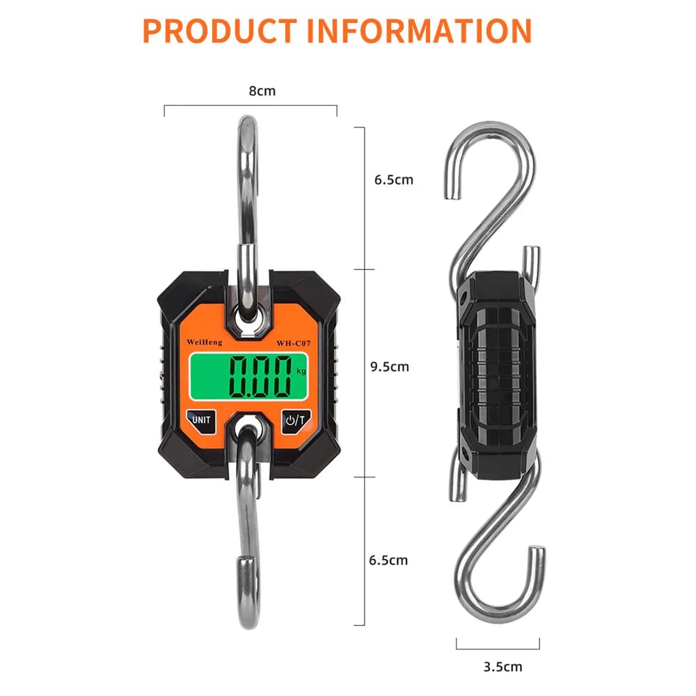 Balance industrielle crochet 250kg haute précision - Pèse-grue numérique LCD pour pêche lourde et bagages