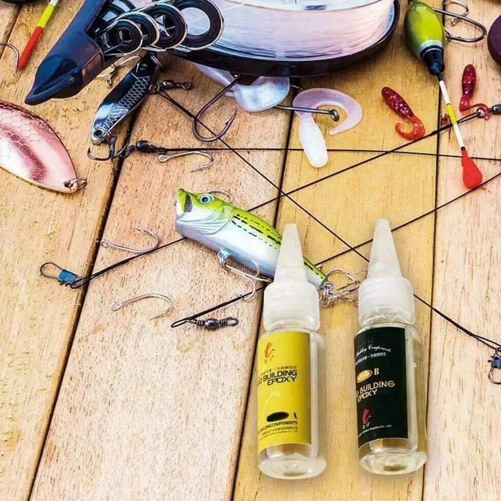 Colle époxy AB 2 pièces réparation cannes à pêche transparente accessoire bricolage pêche