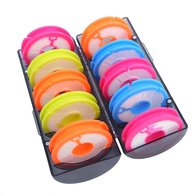 Boîte rangement ligne pêche arc-en-ciel - Bobine silicone 6-10 broches qualité professionnelle