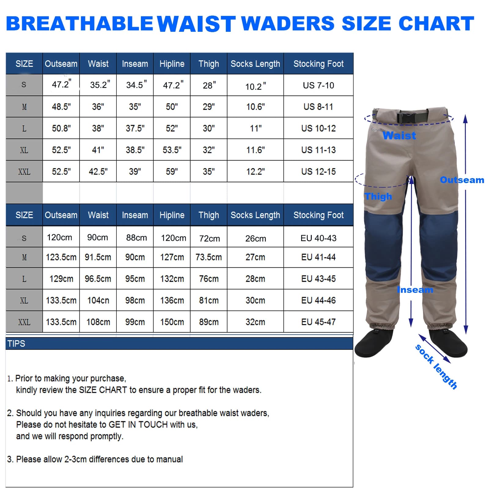 Pantalon de pêche respirant et imperméable en cuissardes pour pêche à la cuisse