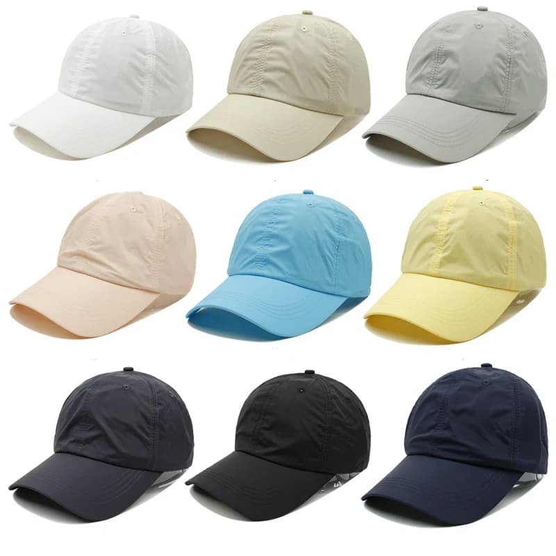Casquette baseball brodée séchage rapide pêche - Personnalisable logo protection solaire unisexe snapback