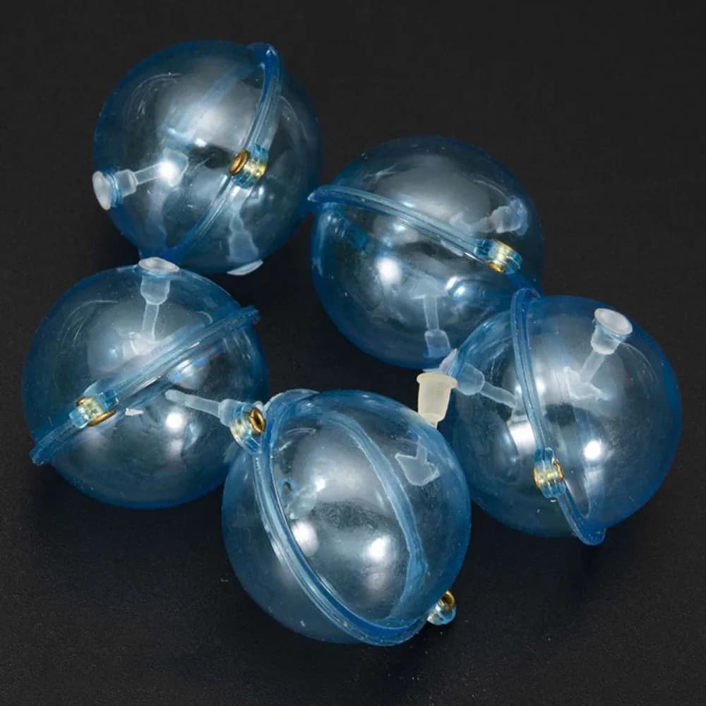 Lot de 5 flotteurs de pêche creux transparents ABS pour bulles de surface et lancers