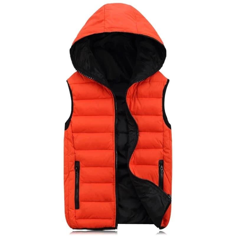 Veste matelassée homme sans manches hiver capuche épaisse coton 4XL vêtement chaud pêche quotidien