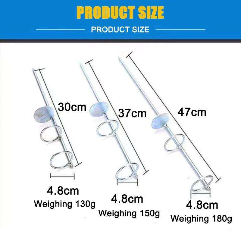 Piquet de sol double cercle pour canne à pêche mer et casting 30cm 37cm 47cm extérieur simple