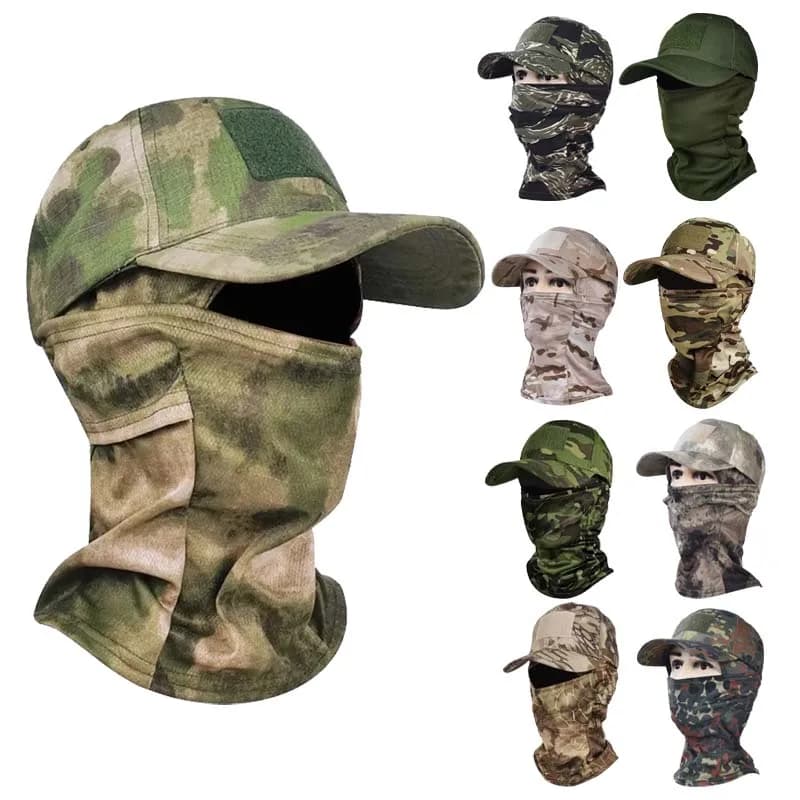 Casquette balaclava camouflage pêche - Protection solaire intégrale pêche randonnée chasse sport