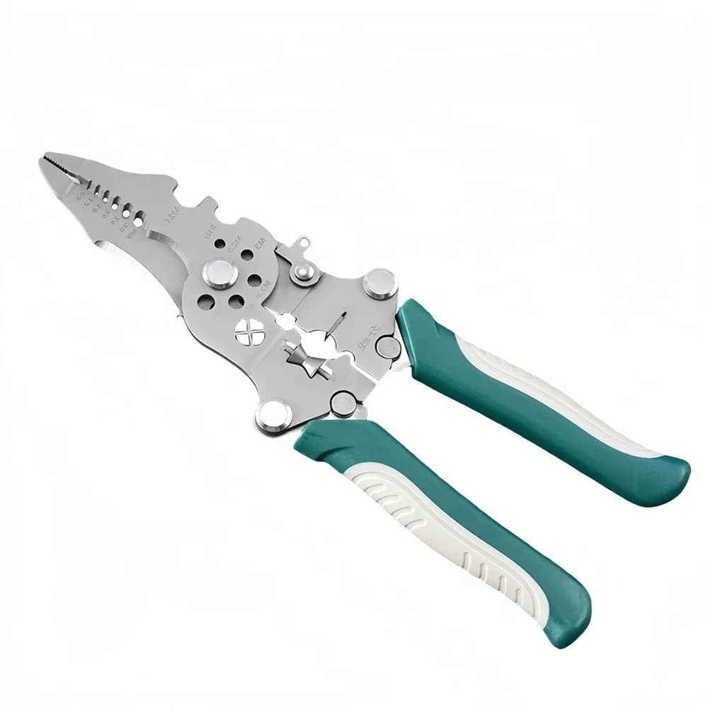 Pince multifonction 18 en 1 pliable pour électricien - Dénudeuse coupeuse câble portable outil compact