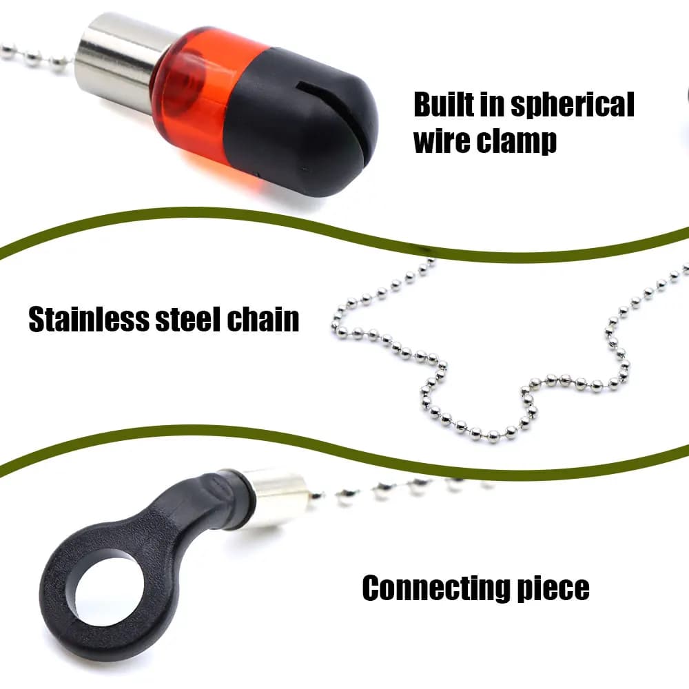 Indicateur de touche pour pêche à la carpe avec chaîne en acier - Swinger et bobine pour feeder