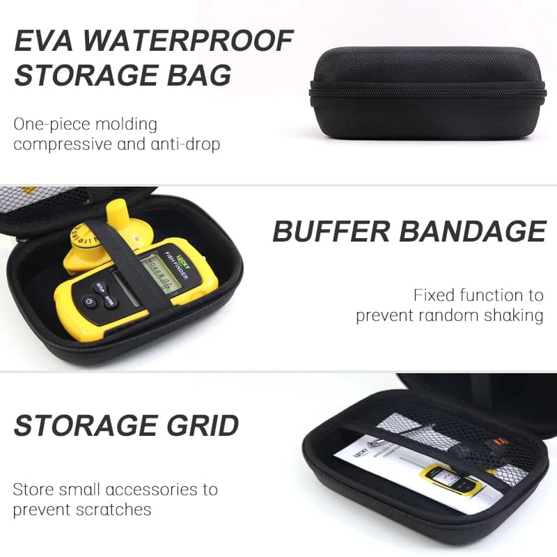 Étui de protection sondeur poissons EVA résistant anti-chute étanche IPX4 pêche portable