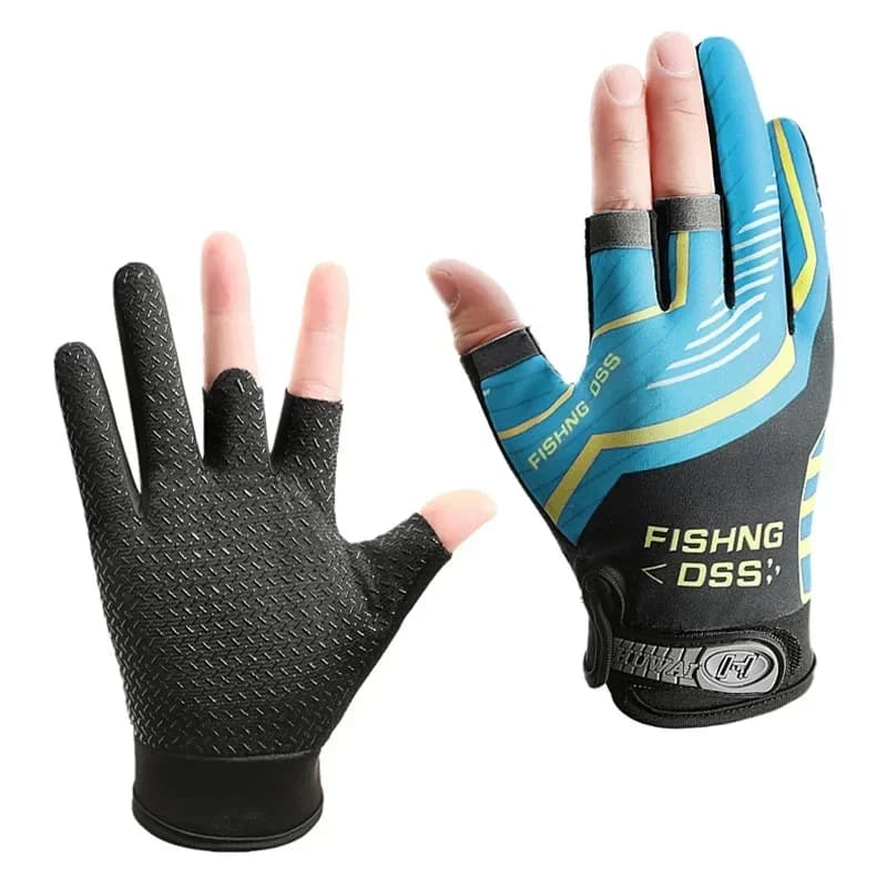 Gants de pêche homme été anti-UV anti-dérapants trois doigts respirants pêche route sub protection solaire