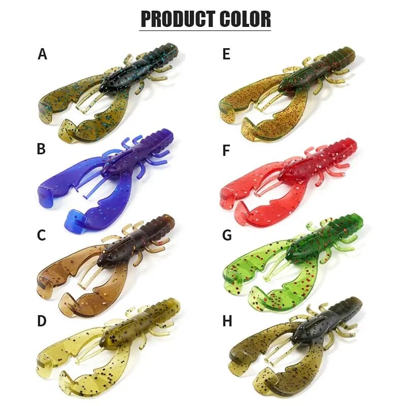 Leurres souples Sunmile 6 pièces écrevisse crevette 7,5cm pour pêche du bar et perche