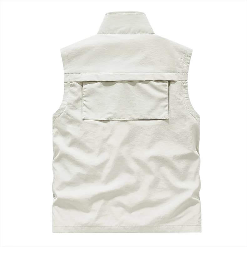 Gilet pêche homme sans manches respirant multi-poches été pêche sportive vêtement décontracté