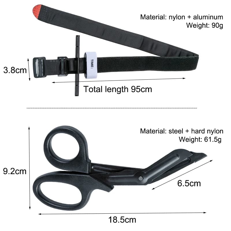 Garrot tactique aluminium réutilisable pour trousse de secours pêche et randonnée