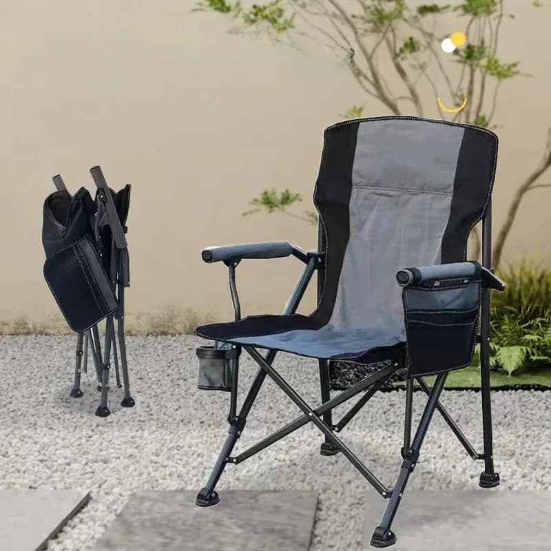 Grand fauteuil de pêche pliant dossier haut - Confort premium pour sessions de pêche prolongées