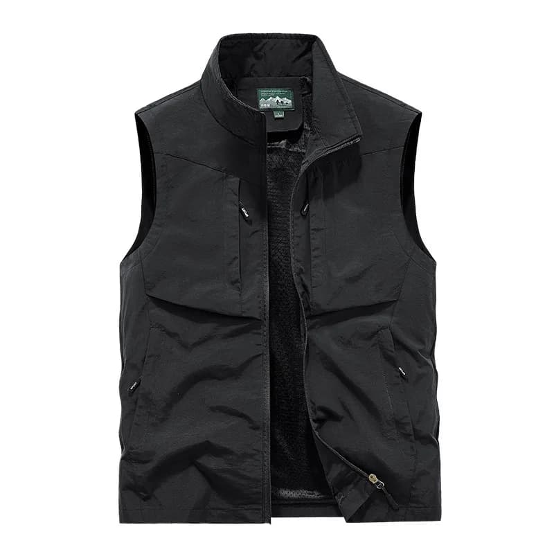 Veste de pêche sans manches homme été léger respirant mesh avec poches cargo sportswear
