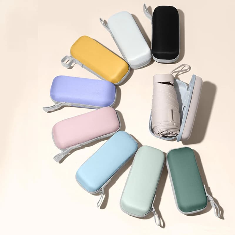 Mini parapluie poche 5 plis ultra compact pour femme léger protection soleil pluie pêche