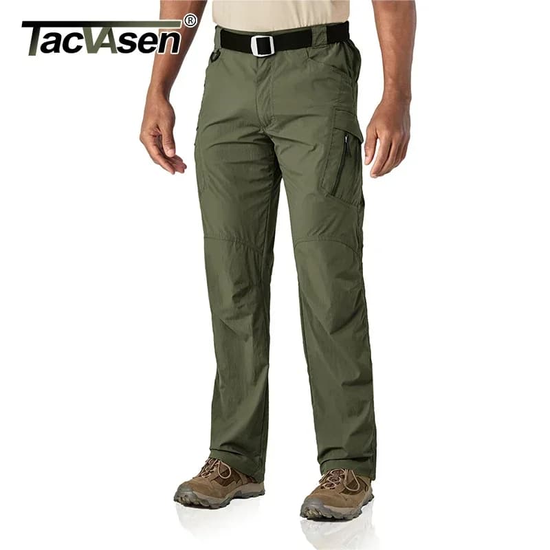 Pantalon cargo pêche été séchage rapide stretch léger multi-poches pour homme randonnée