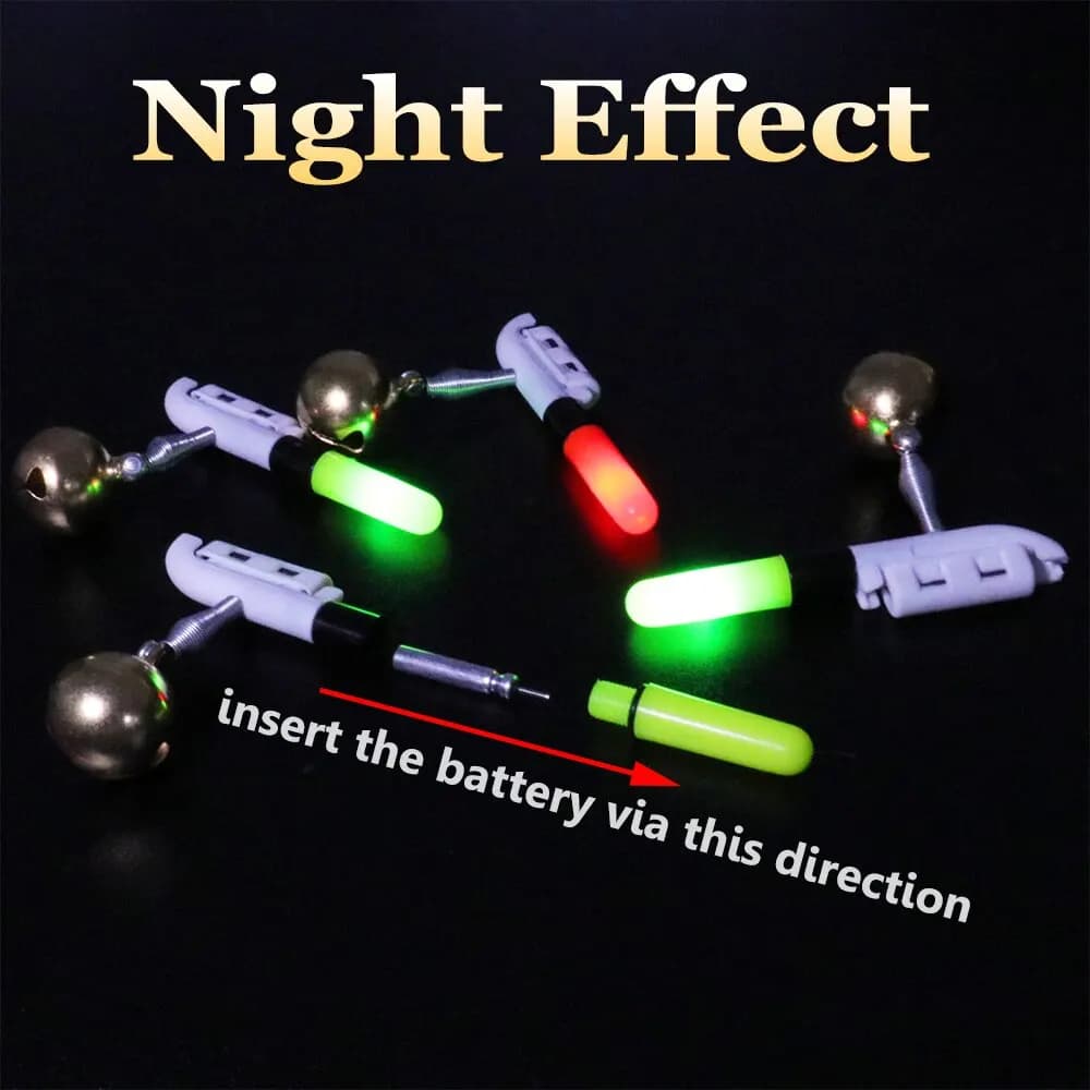 Alerte lumineuse LED pour canne à pêche de nuit, rechargeable USB, avec batterie lithium et clochette