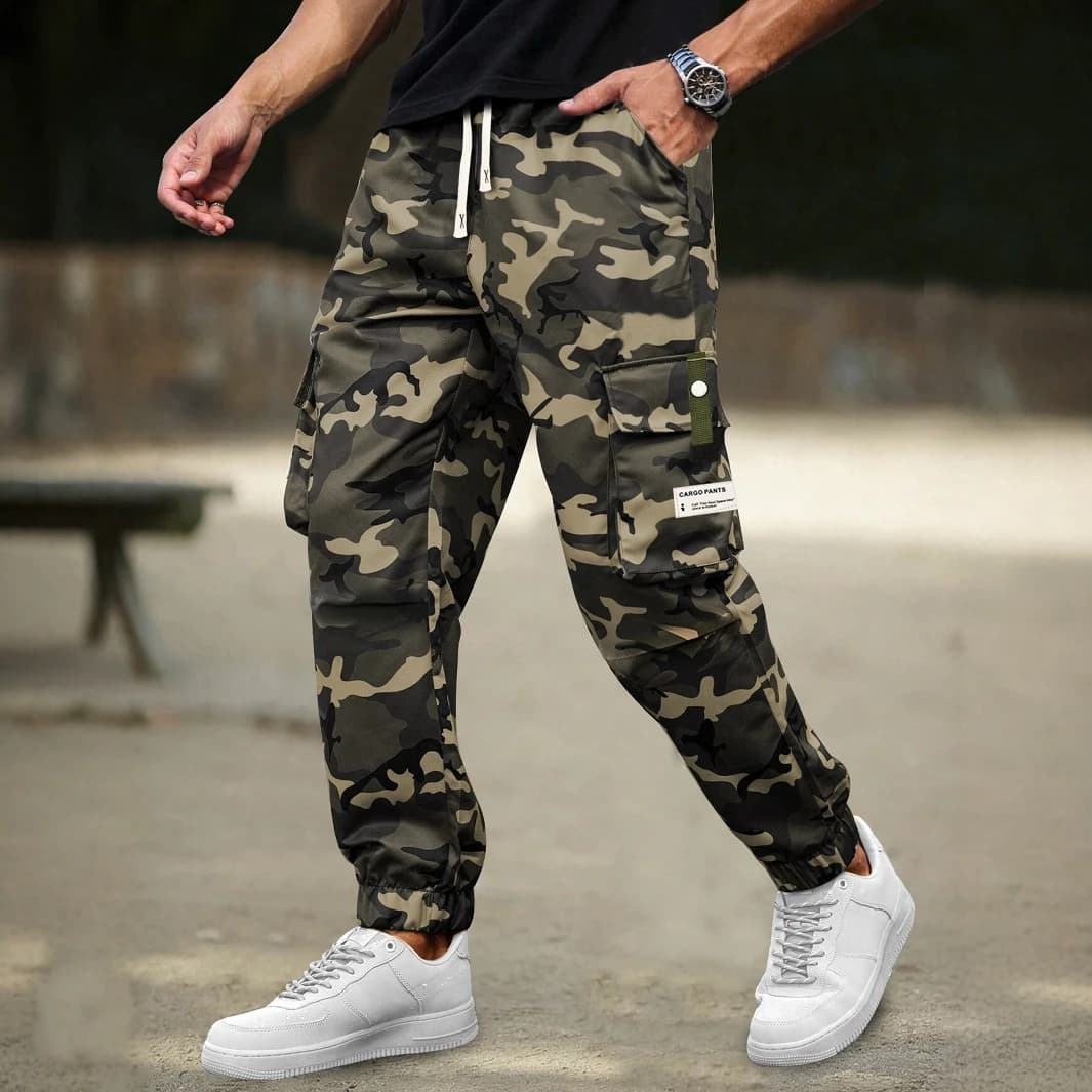 Pantalon camouflage loose jogging homme randonnée chasse pêche streetwear travail extérieur