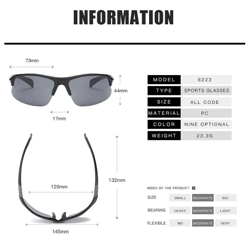Lunettes de pêche haute définition anti-impact pour pêche en mer et pêche côtière