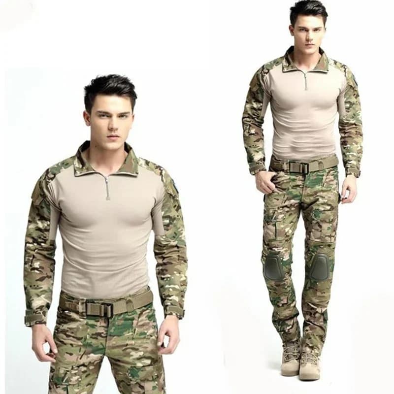 Uniforme chasse camouflage multicam entraînement randonnée pêche vêtements sport avec protections genoux