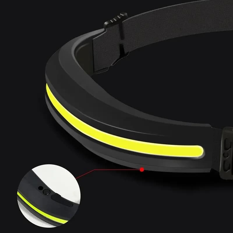 Frontale COB pêche rechargeable lumière rouge et blanche lampe de travail pour camping et running nocturne
