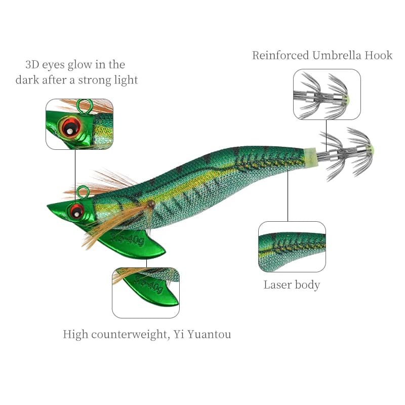 Leurre calamar japonais Squid Jig 40g/27g pour pêche en mer profonde et poulpe