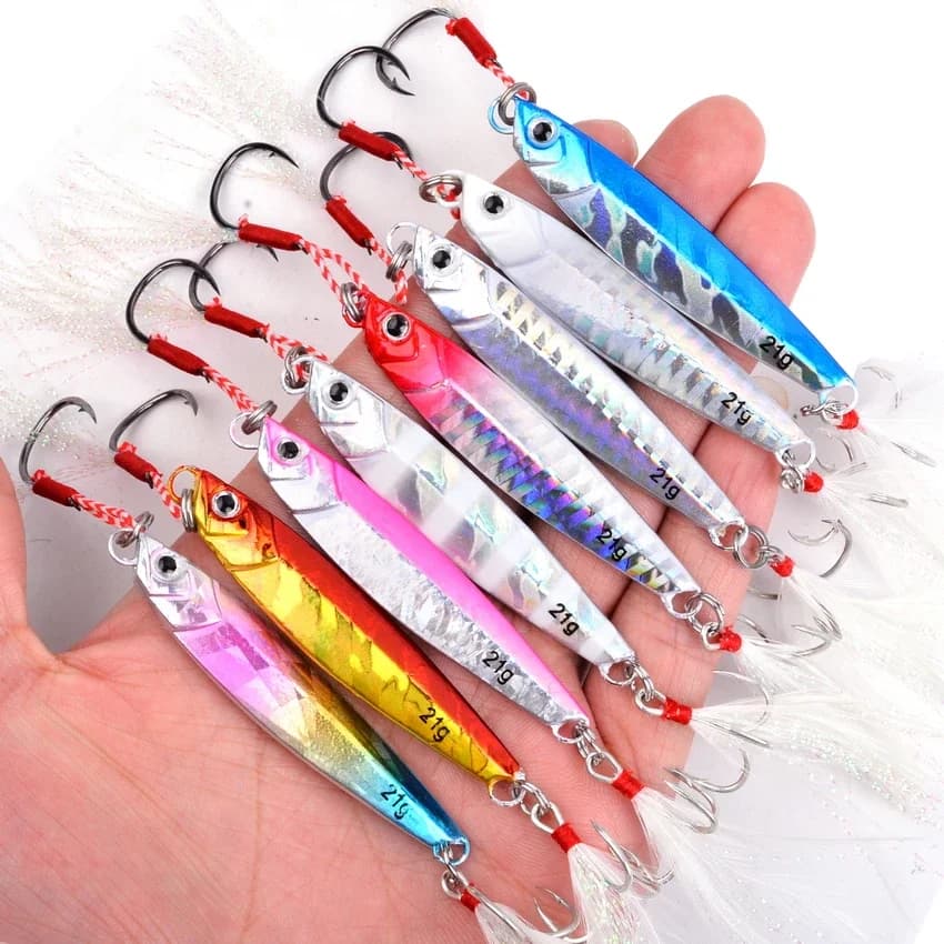 Cuiller métallique 7G-60G - leurre jigging shore super dur pour pêche du bar et carnassiers