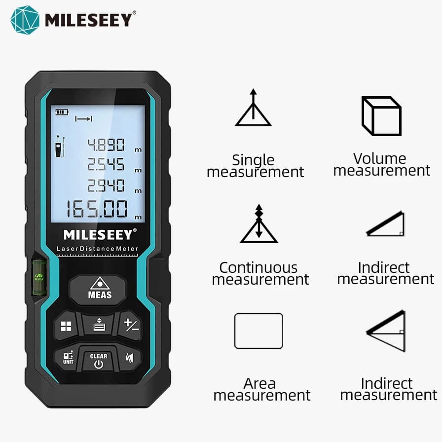 Télémètre laser MILESEEY S6 40M-100M IP54 : outil de mesure électronique professionnel étanche