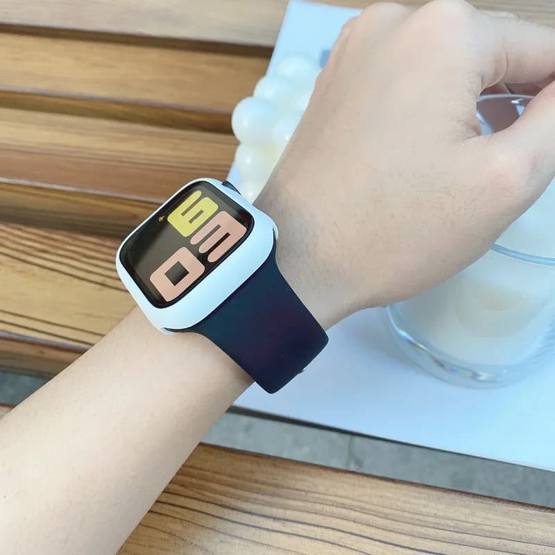 Bracelet silicone pour Apple Watch - Compatible tous modèles, résistant eau et sel pour pêcheurs