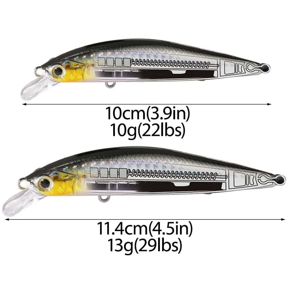 Leurre suspending minnow 10g-13g magnetic boost - Jerkbait carp popper pour pêche mer et rivière