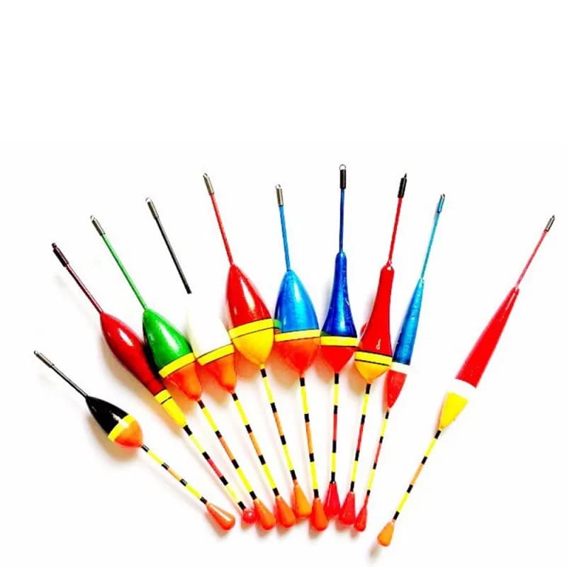 Lot de flotteurs de pêche lumineux et bavettes, tailles et couleurs assorties pour une pêche précise