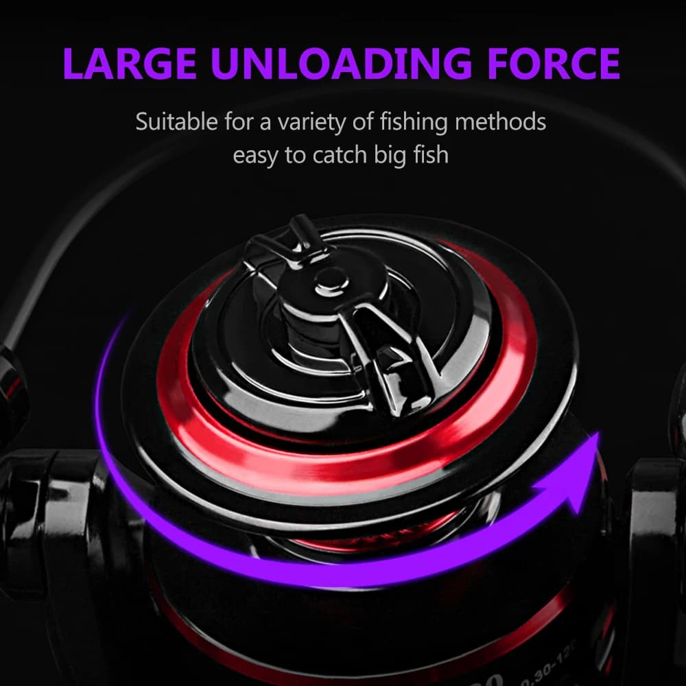 Moulinet spinning Deukio frein 12kg avec roulements durables et bobine métal eau douce mer