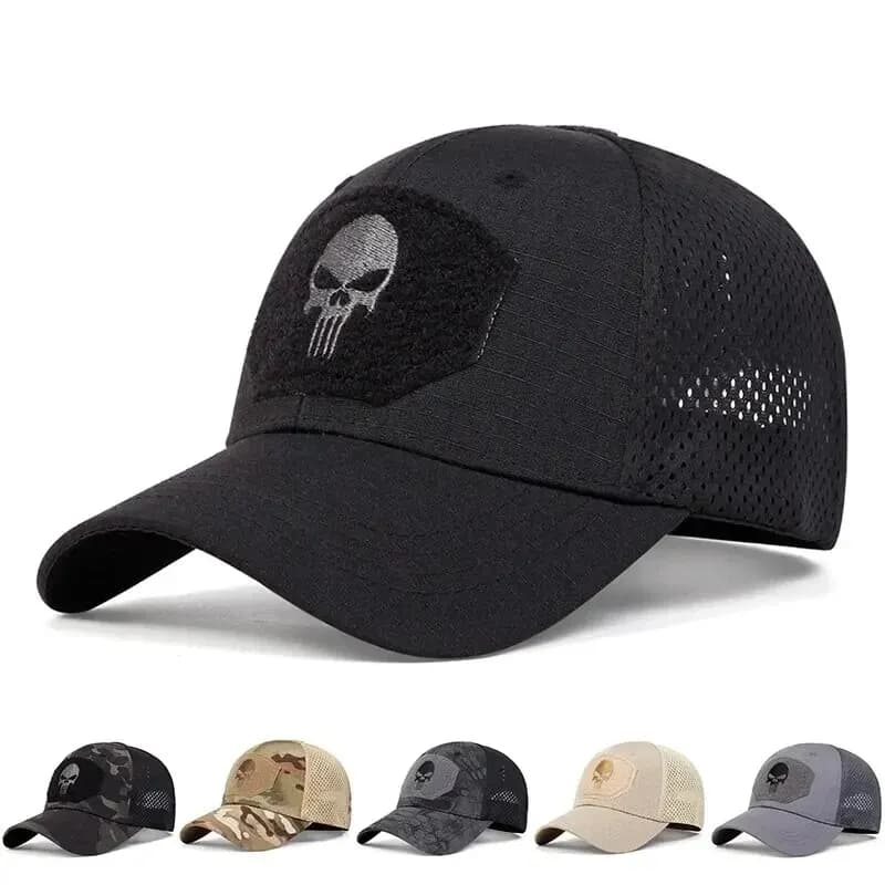 Casquette Militaire Camouflage à Carreaux - Protection Soleil Maillée Sport Outdoor Pêche