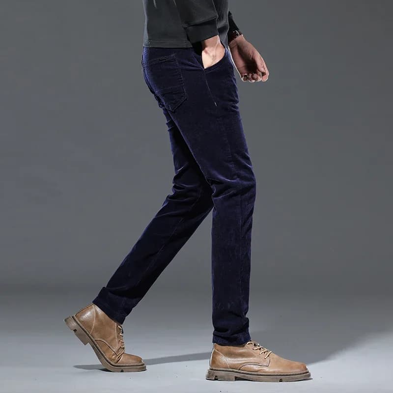 Pantalon velours polaire hiver homme nouveau classique chaud épais droit pêche décontracté