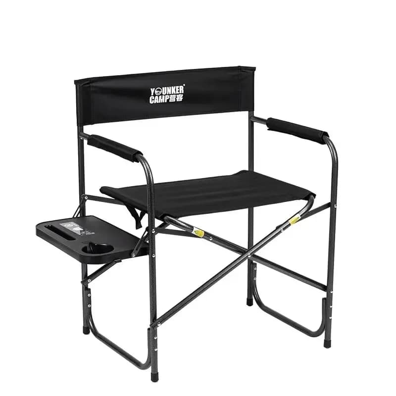 Chaise pliante pêche confortable Outdoor Camping avec dossier renforcé Oxford noir