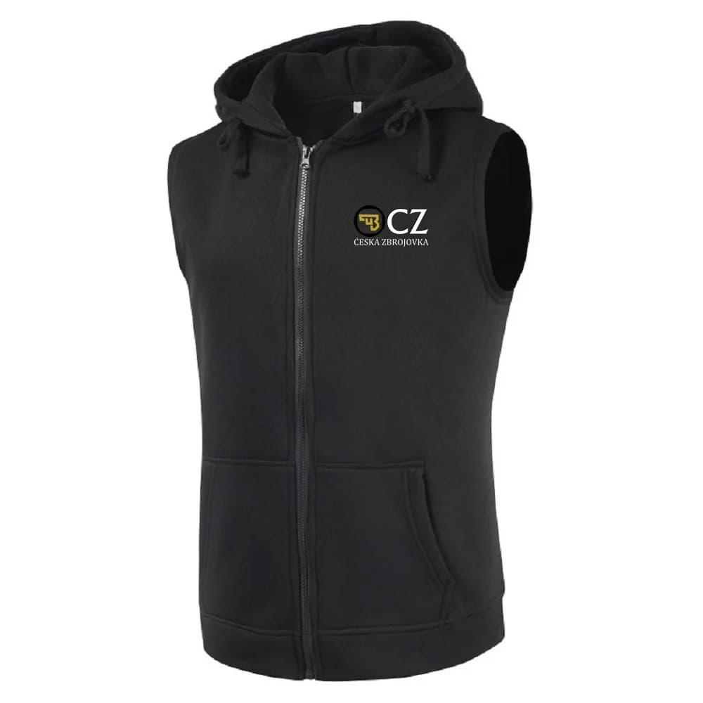 Sweat sans manches CZ Ceska Zbrojovka avec capuche et zip, veste matelassée poches pour pêche, taille
