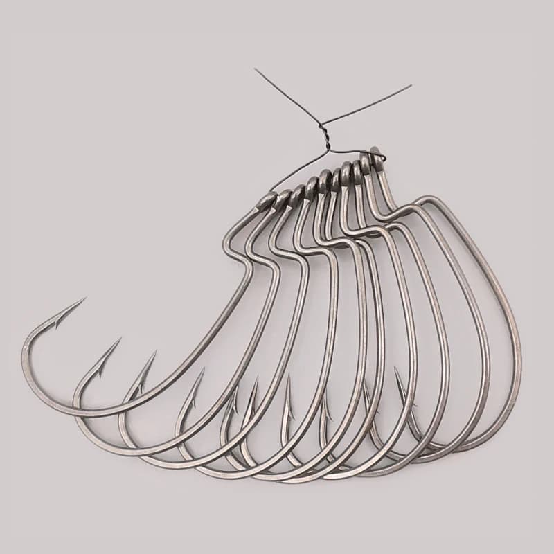 Hameçon offset PTFE Super Slide pour leurres souples Texas rig et drop shot en acier inoxydable