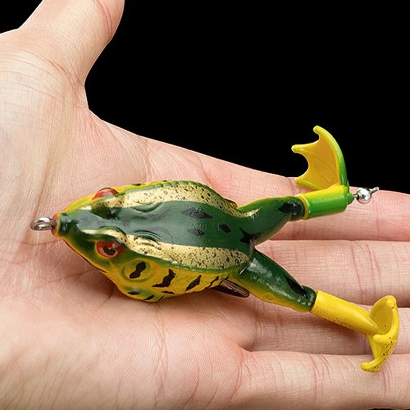 Leurre souple grenouille avec hélices pour la pêche du brochet, black bass et poisson-serpent en eau douce