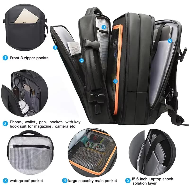 Sac à dos voyage chevalier héroïque - Business, école, extensible avec port USB et étanche