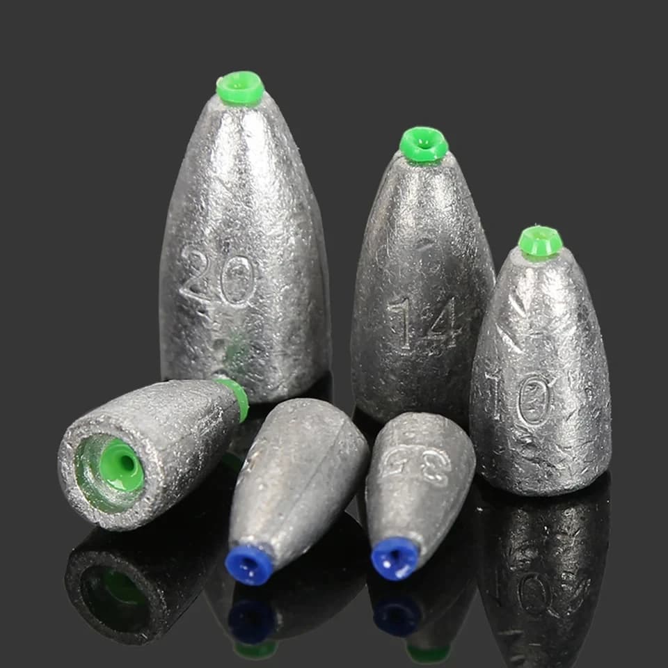 Plombs de pêche 10 pièces 2g à 20g - Sinkers bullet pour tous types de pêche - Accessoires pêche