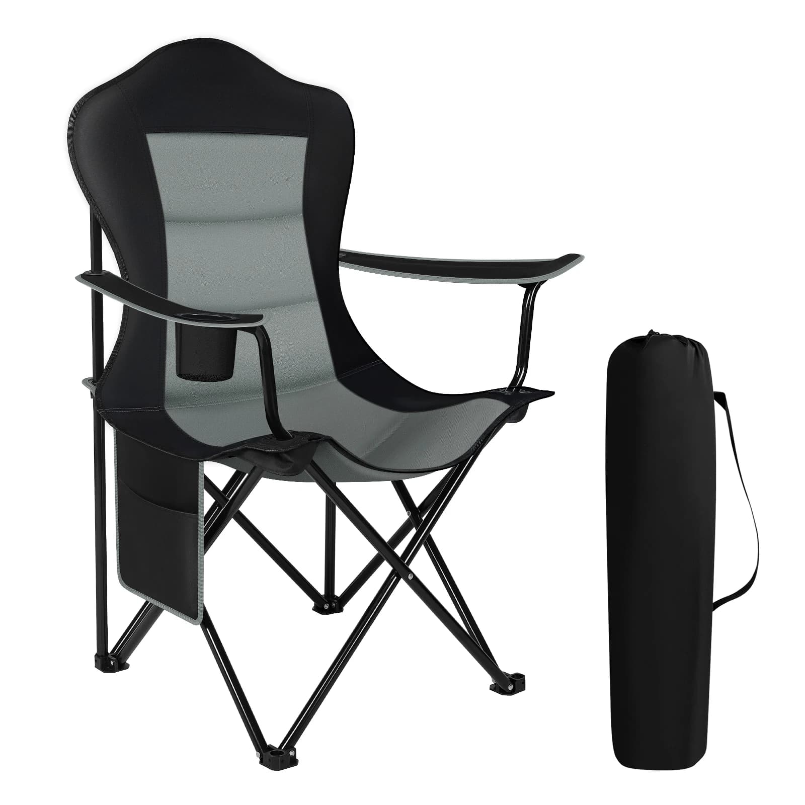 Chaise camping pliable WOLTU légère pêche - Siège poche latérale porte-gobelet jardin terrasse BBQ plage