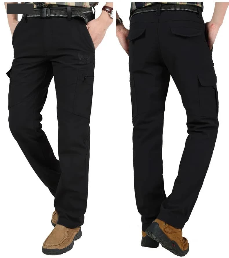 Pantalon hiver pêche polaire épaisseur shark skin imperméable - Cargo chaud softshell M-4XL