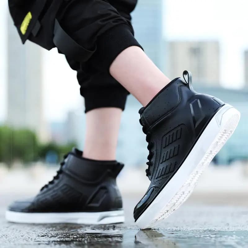 Bottes de pluie homme cheville imperméables noires mode casual pêche tailles 39-44