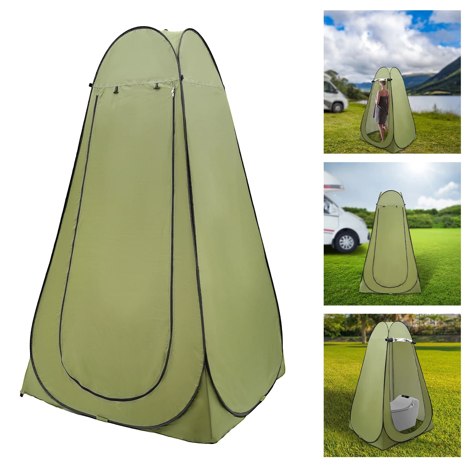 Tente toilette portable étanche pour camping randonnée pêche - Abri intimité 1.2x1.2x1.9m pliable et léger