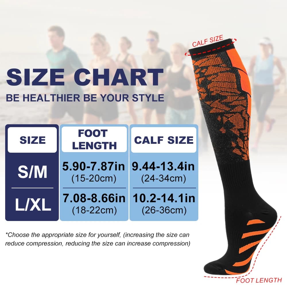 Chaussettes compression pêche femme homme soutien mollet circulation sanguine sport