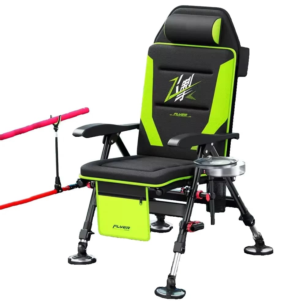 Chaise de pêche européenne pliable avec assise épaisse - siège portable pour pêche en eau douce